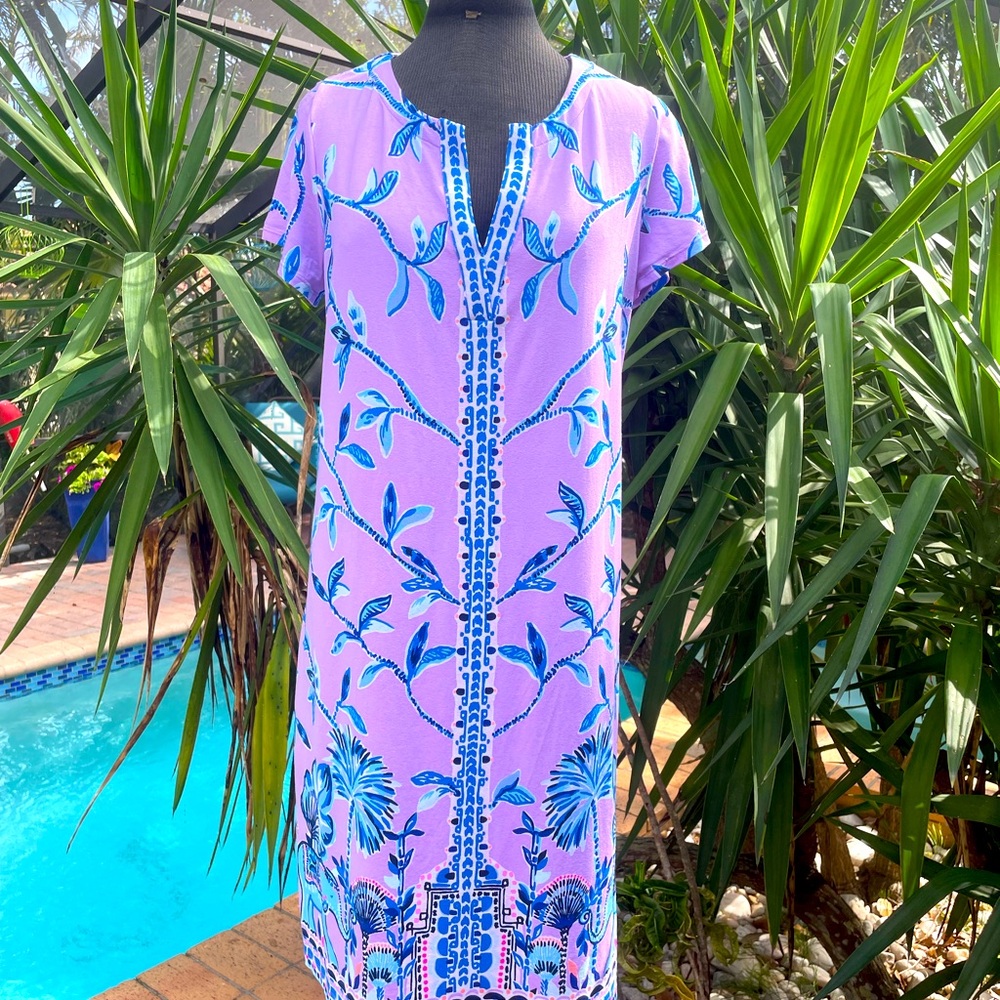 Lilly Pulitzer Sophiletta Purple Iris Slathouse Elephant Jungle Dress